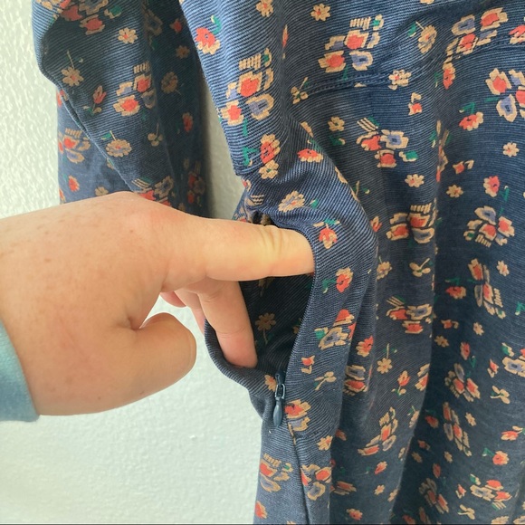 Toad & Co. Rosalinda Dress Organic Cotton Navy Floral Print - Picture 6 of 9